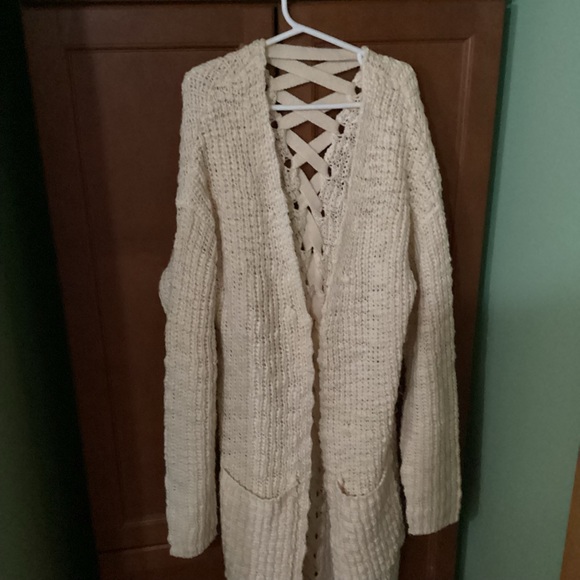 Poof apparel med cardigan small mint condition off white - Picture 2 of 9